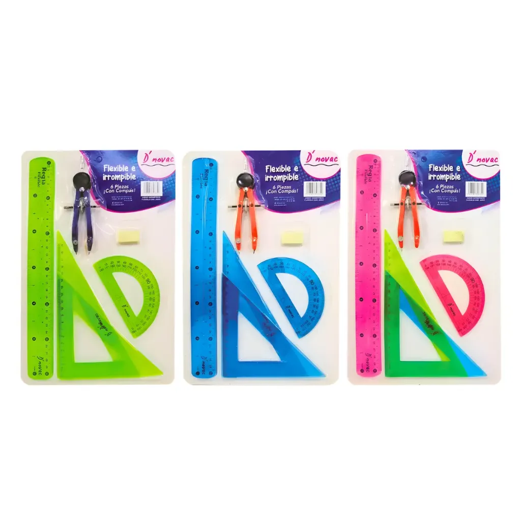 [ES-JG001-1] JUEGO GEOMETRICO FLEXIBLE COMPÁS METÁLICO PZ