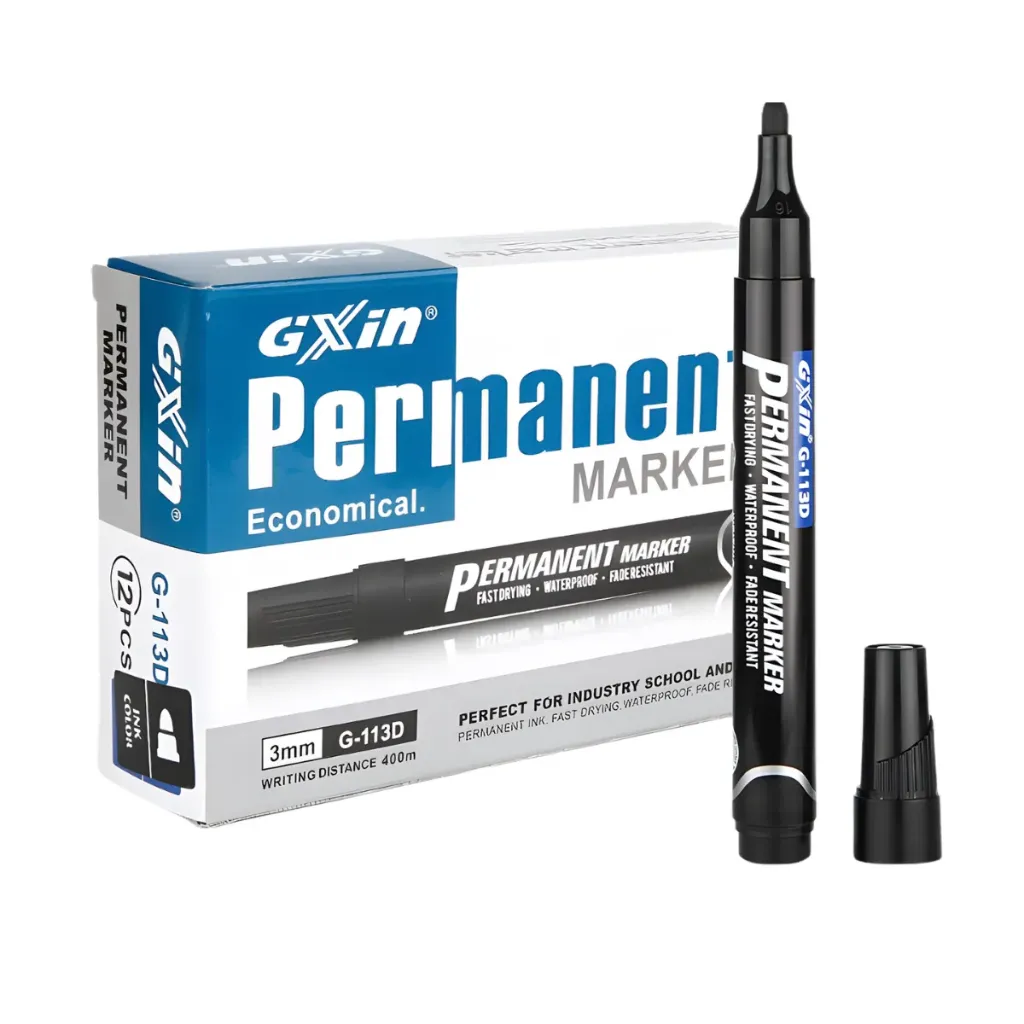 [ES-G122-10] MARCADOR PERMANENTE 2 PUNTAS NEGRO G-122 C/10