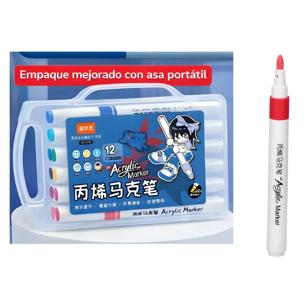 MARCADOR ACRÍLICO C/12