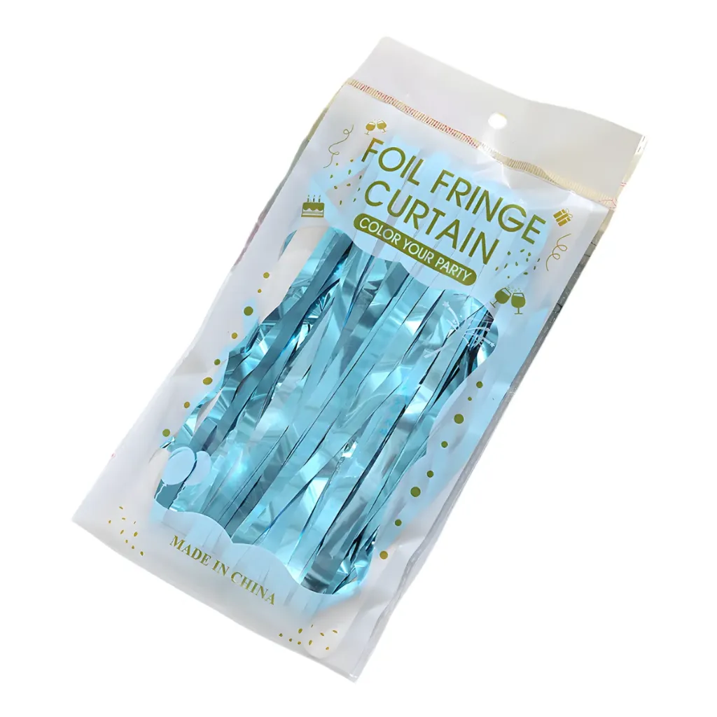 CORTINA P/FIESTA METALIZADA AZUL CIELO PZ