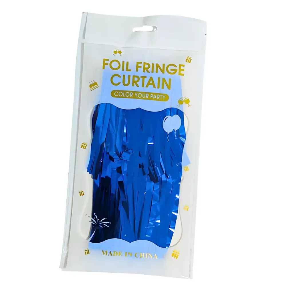 CORTINA P/FIESTA METALIZADA AZUL REY PZ