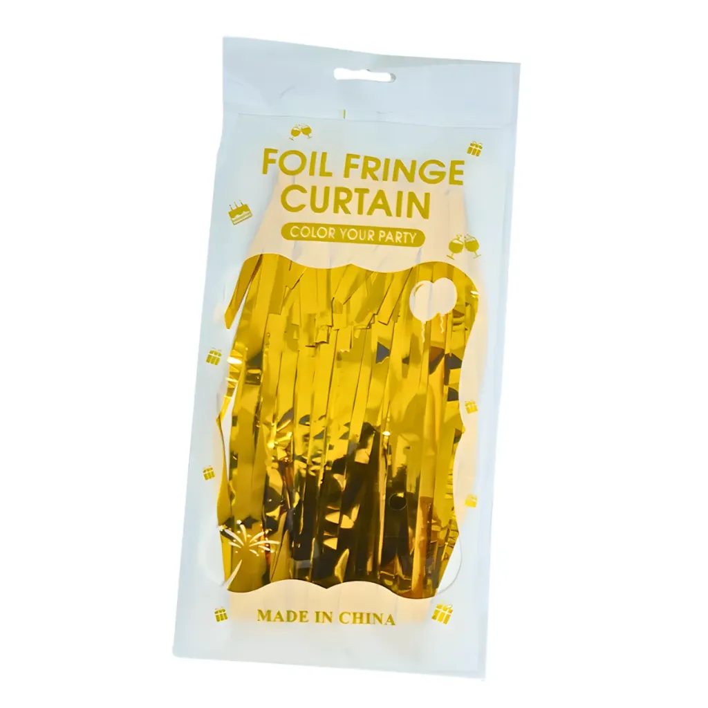 CORTINA P/FIESTA METALIZADA DORADA PZ