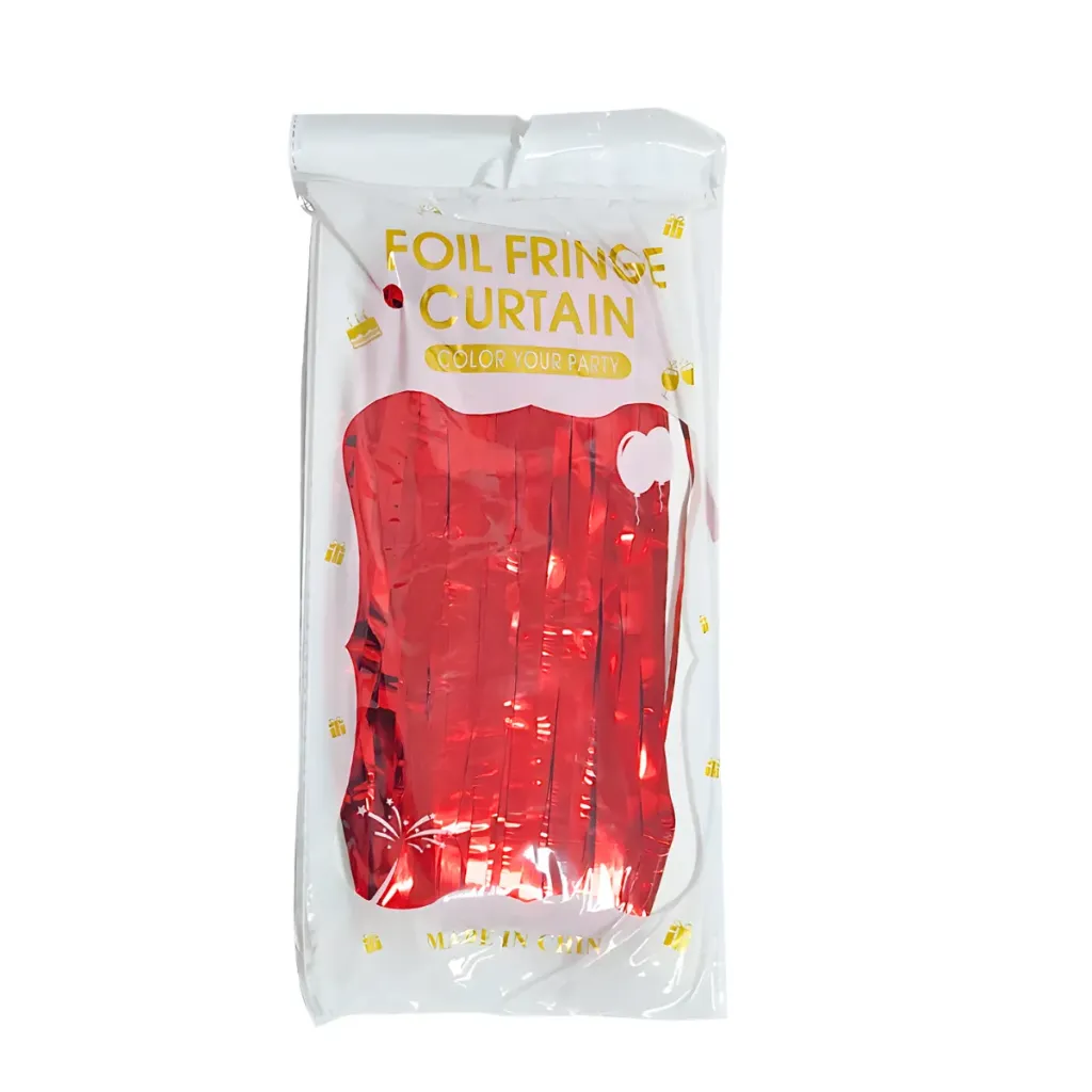 [FI-CRTRJ-1] CORTINA P/FIESTA METALIZADA ROJA PZ