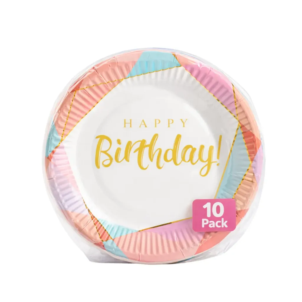 [FI-20018-10] PLATO P/FIESTA MOSAICO DE COLORES BOLSA C/10