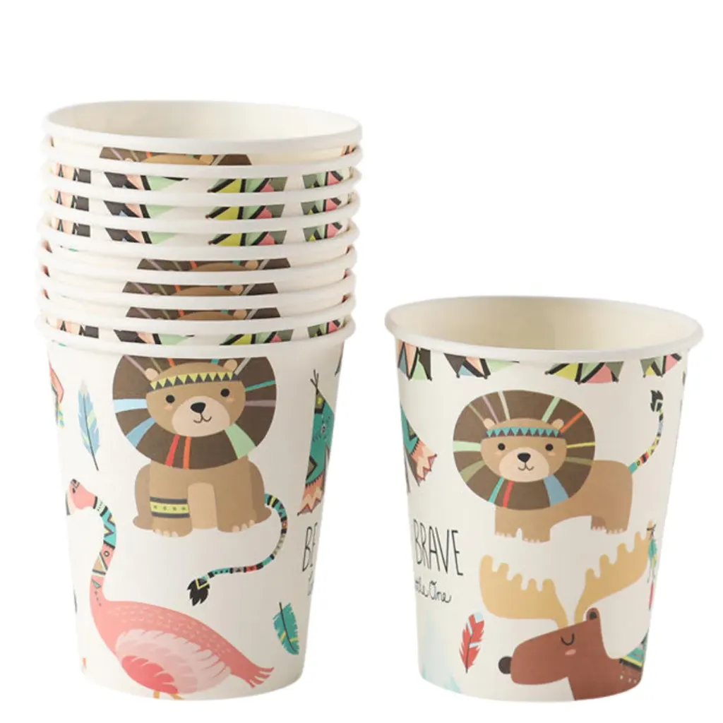 [FI-VASAPA-10] VASO P/FIESTA ANIMALITOS APACHE BOLSA  C/10 PZ